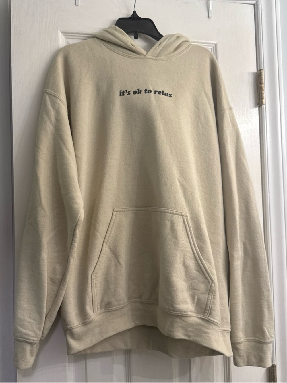 Men's Cream Relax Graphic Hoodie Sweatshirt
